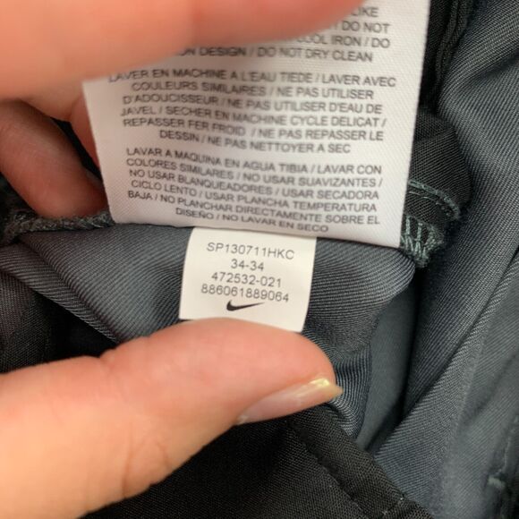 Nike Golf Pants Mens 34 Gray Flat Front Dri Fit Tech Sweat Wicking Stretch Chino - Picture 12 of 14